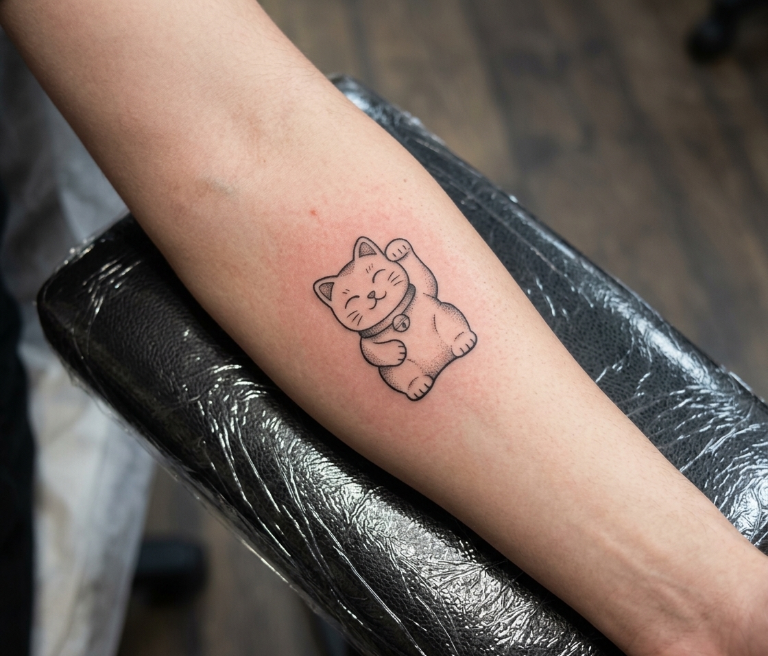 Maneki-Neko Lucky Cat Tattoo